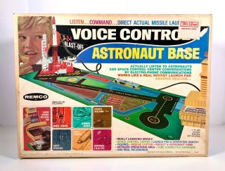 Vintage 1969 Remco Voice Control Astronaut Base Toy Play Set Space Rocket Nrmint