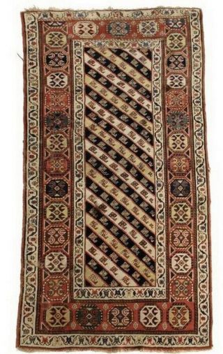 Antique 19th Century Hand Knotted Gendje Rug Carpet 2 