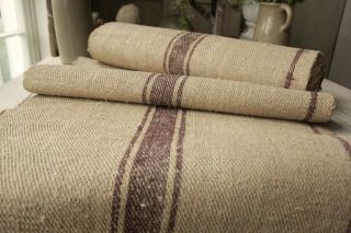 Grain Sack Fabric Vintage Table / Stair Runner Hemp Homespun Linen 4.  5 Yards