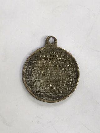 Vintage Ww1 Trench Art The Lords Prayer Charm