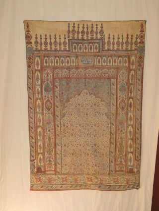 Wonderful Antique Early 19th C.  Kalamkari Sits Cloth Hg
