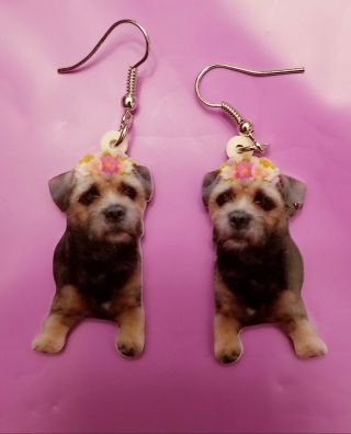 Border Terrier Dog Lightweight Fun Earrings Jewelry Valentine 