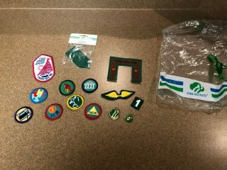 Vintage 1993 " Girl Scouts " Patch And Pin Set - Owner