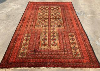 Authentic Hand Knotted Afghan Balouch Prayer Wool Area Rug 5.  3 X 3.  5 Ft (747 Hm)