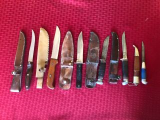 Various Vintage Hunting And Fishing Knives
