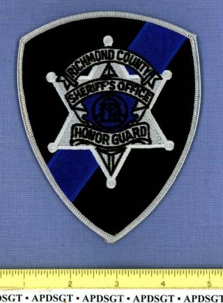 Richmond County Sheriff Honor Guard Georgia Police Patch Thin Blue Line