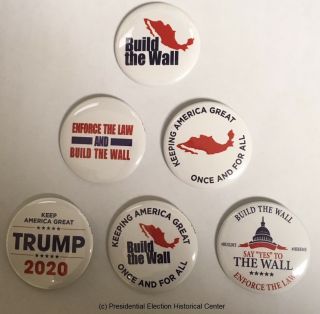 Build The Wall Complete Set Of 6 Campaign Buttons (wall - All)