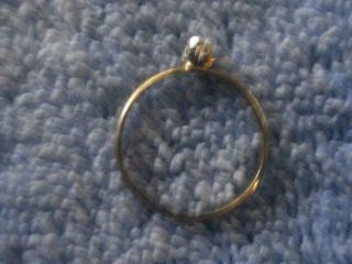 Vintage 14kt White Gold Ring W/diamond (size 7 Or 7 1/2)