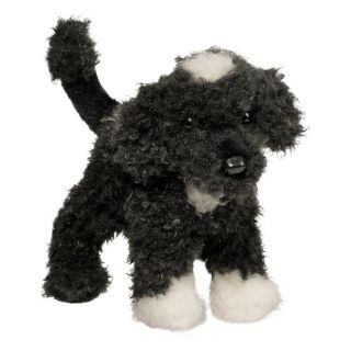 Douglas Cuddle Toy Stuffed Plush Portuguese Water Dog Black White Puppy 8 "