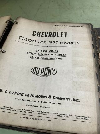 DUPONT DUCO DULUX Paint Chip Service Bulletins 1936 - 1938 Vintage Shop Book 2