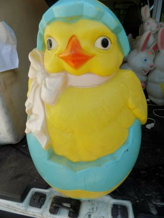 Vintage Easter Chick Hatching From Egg Blow Mold 22 "