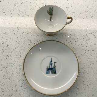 Disneyland Tinker Bell Mini Tea Cup And Saucer 2PC 3