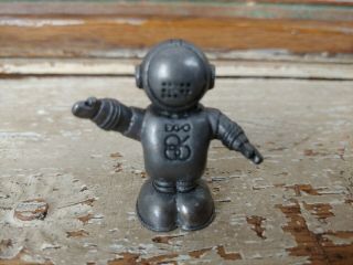 Expo 86 Ernie Pvc Figure Pewter 1.  5 " Tall Mascot Vancouver Canada
