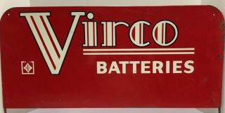 Vintage 60s Virco Batteries Metal Sign