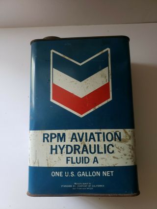 Vintage Chevron Standard Oil Company Aviation Hydraulic Fluid A 1 Gallon