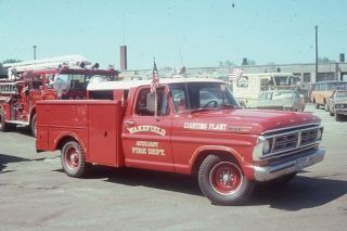 Wakefield Ma 1970s Ford Utility - Lighting Plant Unit - Fire Apparatus Slide