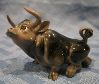 Hagen Renaker Miniature,  Black Bull,  02141,  Made In Usa