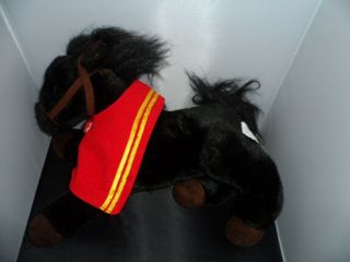 Wells Fargo Holiday Pony Mike Plush Black Red Saddle Stuffed Horse 13 "