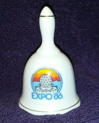 Expo 86 Porcelain Bell Official Souvenir Vancouver Canada Made In Taiwan 1986