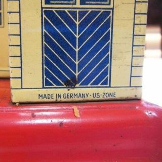 Vintage 1944 - 1955 Tin Toy Crane Made in Germany US Zone 5 1/2 ' X 7 1/2 