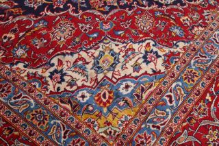 Traditional Floral Navy Blue/red Large Area Rug Hand - Knotted Oriental Wool 10x15