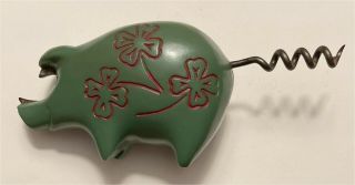 1949 Vintage Green Pig Corkscrew & Cap Lifter Howard Ross 