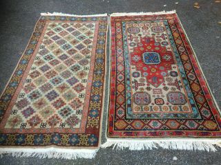Antico - Swiss 2 Antique Mikrakh Rugs 3`x 6`2 And 2`9 X 5`8 Ft