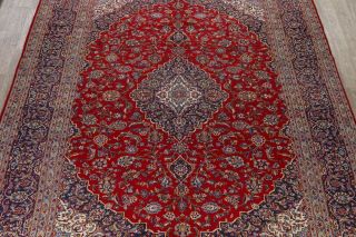 10x12 Vintage Traditional Floral Oriental Hand - Knotted Wool Area Rug RED Carpet 3