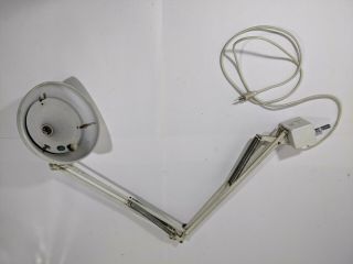 Vintage Luxo Color Correct White Industrial Desk Light Lamp Swing Arm Drafting