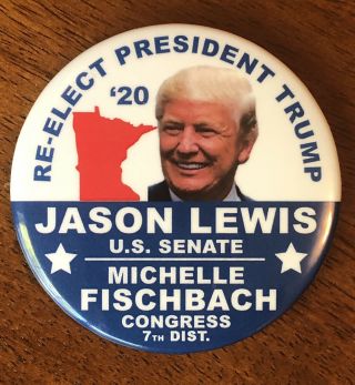 President Trump Minnesota Congress Coattail Campaign Political Button Pin 3 Inch