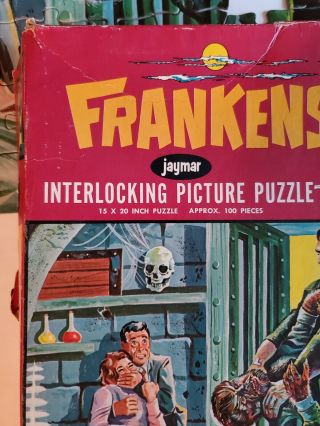 Vintage 1963 Jaymar Frankenstein Picture Puzzle (INCOMPLETE) 2