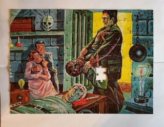 Vintage 1963 Jaymar Frankenstein Picture Puzzle (INCOMPLETE) 3