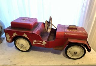 Vintage Structo Fire Department Pumper Truck No 26 Ride On Toy Jeep