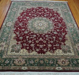 Sino Tabrizz Hand Knotted Wool Silk Oriental Rug Hand - Washed 8 
