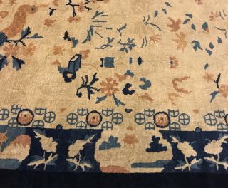 AN AWESOME ANTIQUE VINTAGE DESIGN CHINESE OVAL RUG 4