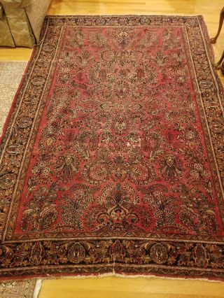 Semi Antique Hand Knotted Rug Turkish Design Vintage Carpet 10 