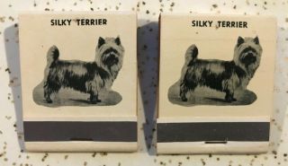 Vintage Silky Terrier Dog Matches Silky Club Of America Puppy