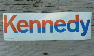 Official 1968 Robert Kennedy Presidential Campaign Bumper Sticker Vintage