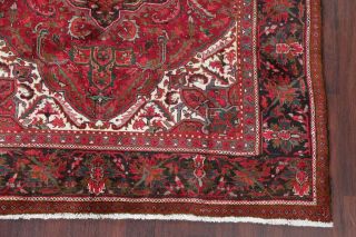 One - of - Kind Vintage Geometric Heriz Oriental Hand - Knotted 7x10 Red Wool Area Rug 6