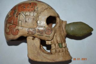 Pre Columbian Mayan Skull,  6 " Prov
