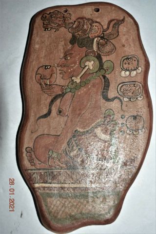 Pre Columbian Mayan Pendant,  5 " Prov
