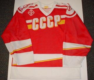 Vintage 1990 Cccp Soviet National Team Tackla Hockey Jersey Size L