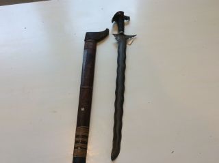 Old Antique Moro Keris Kris Sword Fine Blade Jungayyan Pommel
