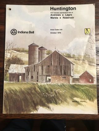 1976 Huntington Indiana Bell Telephone Book Directory Yellow Pages Andrews