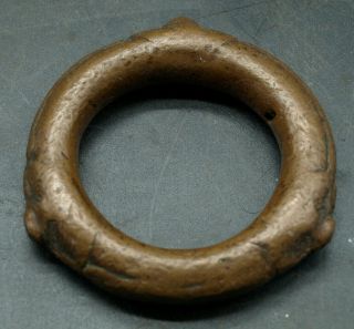 18th Century Bronze North African Tribal Cuff Bracelet Manilla Slave Trade (b2)