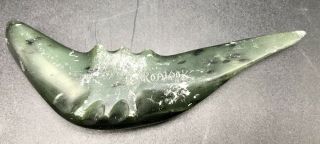 Antique Carved Stone Inuit Eskimo Seal Sea Lion Art Green Jade ? Folk Fetish