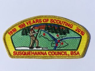 Susquehanna Council Pa 100th Anniversary 2010 Bsa Centennial Csp Sa27 Ltd.  Ed.