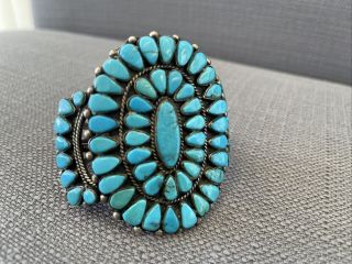Native American Navajo Turquoise Women’s Cuff Bracelet Vintage T.  W 71.  3g