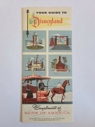 Your Guide To Disneyland Brochure Trifold Copyright 1955 Bank Of America