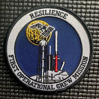 Nasa Spacex - Crew - 1 Resilience Falcon - 9 1st Operational Crew Patch Dragon - 3.  5”